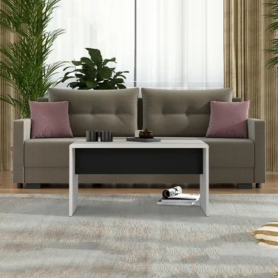 Immagine prodotto di Limatola - Tavolino da Salotto, 90x50x47h cm Bianco Crema, Forma Rettangolare