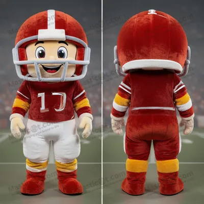 Produktbild von Amerikanische MASTICOT Football-Helm-Maskottchen in Marineweiß mit breiten Schultern