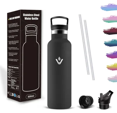 Productafbeelding van Mujigaga roestvrijstalen drinkfles, thermosfles van 500 ml, lekvrije drinkfles
