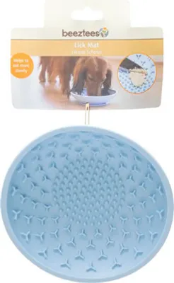 Produktbild von Leckschale beeztees Silikon Leckschale hellblau Slowfeeder, Schleckmatte, spülmaschinenfest, ca. 19 x 19 x 4,5 cm