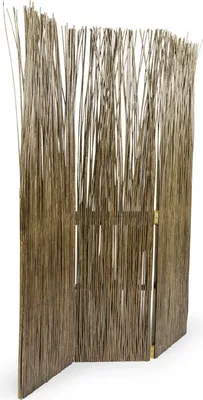 Produktbild von Homestyle4u Paravent Raumteiler 3 teilig Weide Grau Indoor