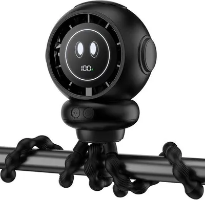Produktbild von Ventilator – Tragbarer, anclipbarer Ventilator für Babys – 360° schwenkbar – USB-aufladbar und sehr leise – Für Autositze geeignet – Schwarz – 15x12 cm
