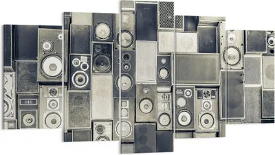 Produktbild von Bild auf Leinwand - Leinwandbild - 5 Teile - Abstraktion Lautsprecher Grafik - 160x85cm - Wand Bild - Wanddeko - Wandbilder - Leinwanddruck - Bilder - Wanddekoration - Leinwand bilder - EA160x85-4163