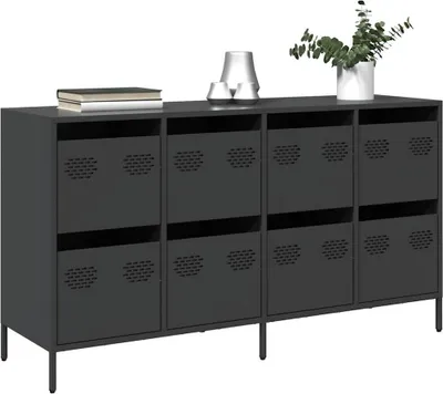 Zdjęcie produktu dla vidaXL Kredens czarny 135x39x73,5 cm Stal walcowana na zimno