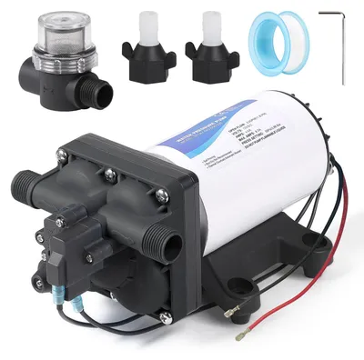 12V Membranpumpe, 11,3 l/min, 49,2 W, 3,8 bar, selbstansaugend