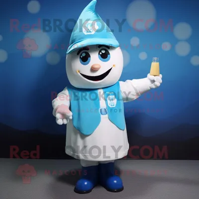 Obrázek produktu pro Postava REDBROKOLY maskota Blue Bottle Of Milk oblečená s mikinou a barety