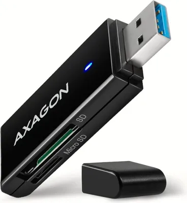 Immagine prodotto di AXAGON Axagon CRE-S2N lettore di schede USB 3.2 Gen 1 (3.1 Gen 1) Type-A Nero