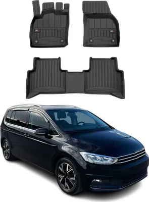 Produktbild von Fußmatten Gummimatten für VW Touran II 2015-2025 OMAC Premium 3D Schwarz TPE 3x