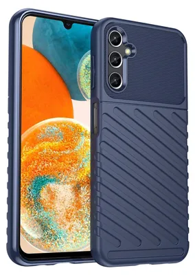 Produktbild von Conie Schutzhülle für Samsung Galaxy A14 4G/5G Tasche Silikon Case Muster Cover Bumper TPU Hülle in Blau