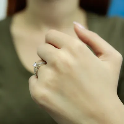 Produktbild von 0,60 Carat Diamant Solitär Ring Meisterstück 14 Karat Weißgold - 49 (15,60 mm)