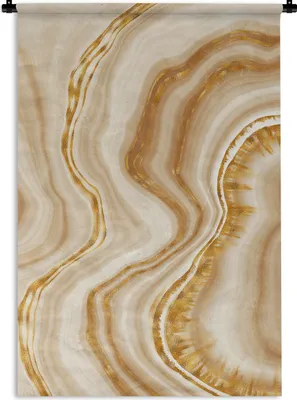 Produktbild von MuchoWow® Wandteppich Wandbehang Marmor - Gold - Linie 60x90 cm Tapisserie Dekoration Wandtuch - Foto-Teppich - Abwaschbar