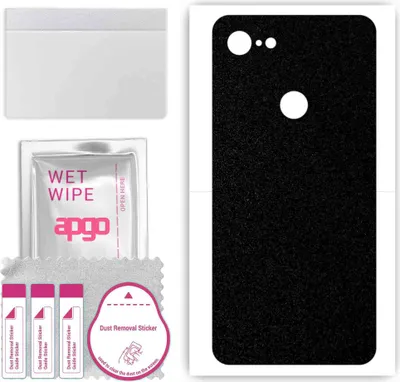 Produktbild von apgo Rückseite Schutzfolie, Skin, kompatibel mit Google Pixel 3, Hinten Displayschutzfolie aus Vinylfolie, kratzfest, einfache Montage - Mattschwarz