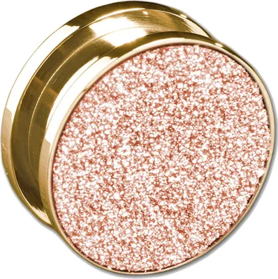 Produktbild von viva-adorno 1 Stück Gr. 6mm Plug Flesh Tunnel mit Schraubverschluss Edelstahl Glitzer Design Größe 3 - 12mm Z477, Gold