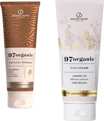 Productafbeelding van 7suns 97organic natuurlijke directe bronzer bruiningslotion + 7suns 97organic handcrème 75 ml