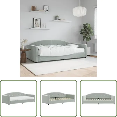 Produktbild von The Living Store Tagesbett mit Matratze Hellgrau 100x200 cm Samt