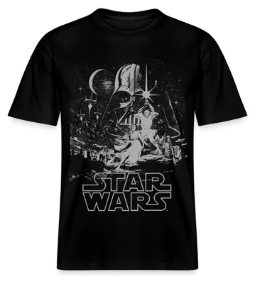 Produktbild von Star Wars Galaxie Darth Vader Retro Relaxed Fit Uni T-Shirt, XL, Schwarz