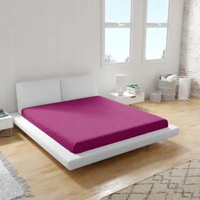 Produktbild von Bettlaken - Spannbettlaken mit Gummizug - 140x200 cm - Jersey - 160g/m2 - Dunkelrosa - Hochwertiges