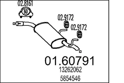 Produktbild von MTS 01.60791 Endschalldämpfer für OPEL Vectra C Caravan (Z02) Auspuff