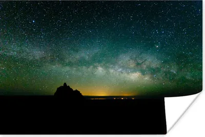 Produktbild von MuchoWow® Poster Universum - Sternenhimmel - Grün - Jungen - Mädchen - Kinder 30x20 cm - Plakate - Print