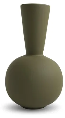 Zdjęcie produktu dla Wazon "Trompeta", 30 cm - ceramika - oliwkowa zieleń