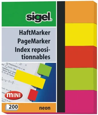Produktbild von Haftmarker Neon 50x60mm mehrfarbig Packung mit 10 Stück