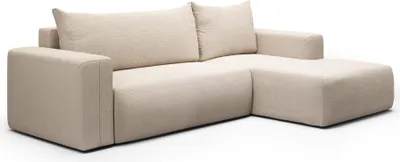 Productafbeelding van FEDVE Hoekbank Serole, L-vormige bank met slaapfunctie, bedlade, bankstel, rechterkant, beige (Aragon 03)