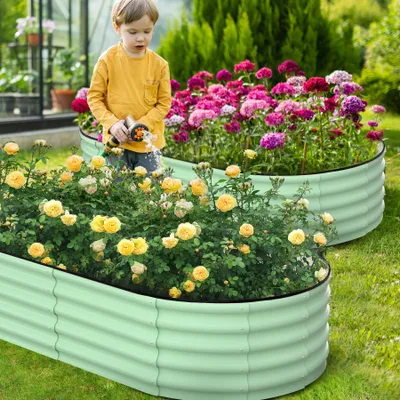 Produktbild von Rundbeetgarten - Galvanisiert - Erhöht - Offener Boden - Sicherheitsrand