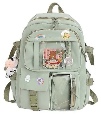 Produktbild von Rucksack Kawaii mit Zubehör hellgrün 32x11x43cm