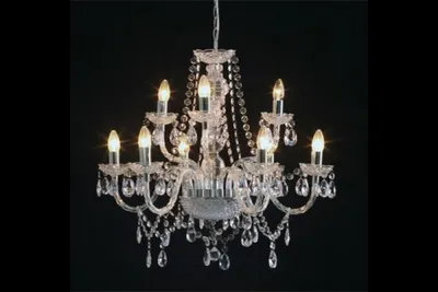 Produktbild von Casa Padrino Barock Kronleuchter 9-armig klar - Hängeleuchte Lüster Hängelampe Deckenlampe