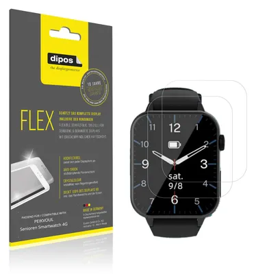 Immagine prodotto di 2x Pellicola protettiva per PEIKVOUL Senioren Smartwatch 4G, rivestimento al 100%, Protezione dipos Flex