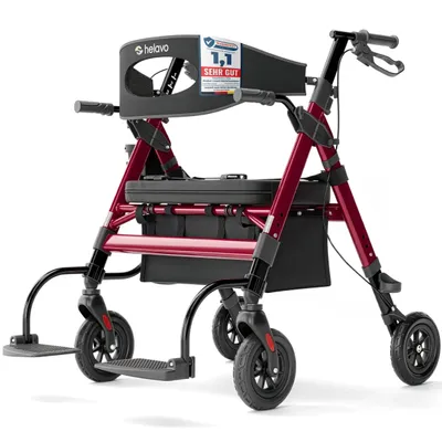 Produktbild von Helavo XXL 2-in-1 Rollator mit Transportstuhl bis 227 kg, faltbar