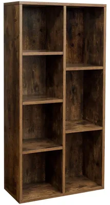 Image de Étagère de rangement – 7 compartiments – Style industriel – Bois – Marron – 50 x 24 x 106 cm