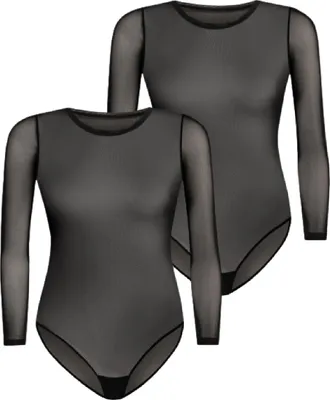Produktbild von Teyli 2er Pack: Langärmeliger Mesh-Bodysuit für Frauen Ero Female 2406-2 schwarz L