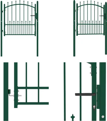 Immagine prodotto di vidaXL Cancello da recinzione con punte in acciaio 100x100 cm Verde - Cancello da giardino - Cancello da giardino - Cancello da recinzione - Cancelli da recinzione