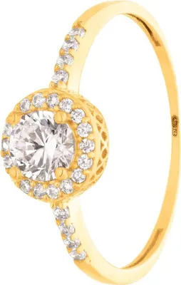 Produktbild von SuzanGold Goldring Damen Echtgold Cocktail Ring 375 Gelbgold mit Zirkonia
