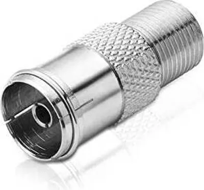 Produktbild von conecto Antennen-Adapter, F-Buchse auf IEC-Buchse, Adapter zum Verbinden von IEC-Anschlüssen mit Sat-Anschlüssen