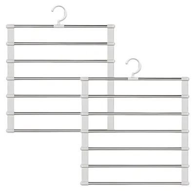 Hosenbügel-Set 2 Stück, platzsparend, Edelstahl, 485x360 mm