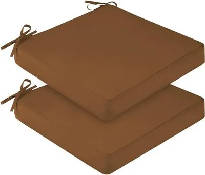 Obrázek produktu pro sada 2 polštářů na židle pro venkovní použití, voděodolný polštář na zahradní nábytek, zahradní židle, 48x48x10cm, hnědý