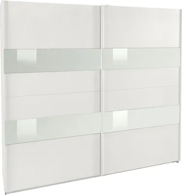 Produktbild von Schwebetürenschrank Altona Kleiderschrank Ausführung wählbar,weiß / Weißglas,225x65x208cm