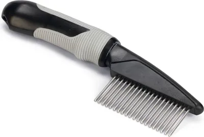Produktbild von Beeztees Fellkamm Rotierende Zinken - Hundepflege - Grob - Schwarz/Grau – 21x5,5x3 cm