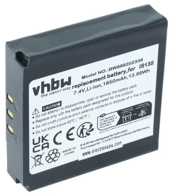 Produktbild von vhbw Akku Ersatz für Pax IS135, 25B1001 für Barcodescanner POS (1850 mAh, 7,4 V, Li-Ion)