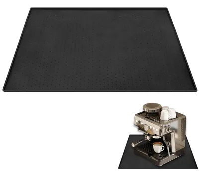 Silikonmatte für Kaffeemaschine, 48x30 cm, schwarz, rutschfest