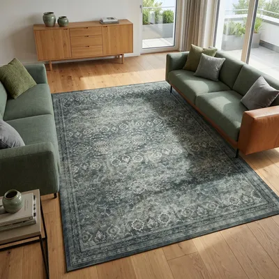 Produktbild von Carpetsale24 Waschbarer Teppich Vintage Kurzflor Teppich Grosses Wohnzimmer Orientalisches Design Pflegeleicht Grösse: 280x370 cm