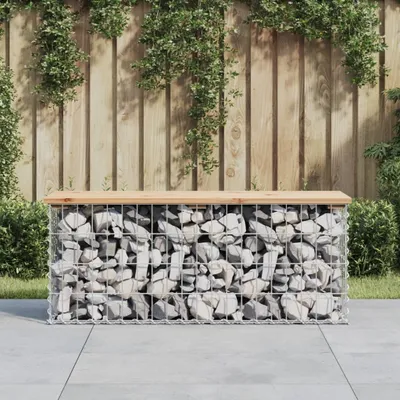 Produktbild von Maison Exclusive - Gartenbank aus Gabionen 103x31,5x42 cm Massivholz Kiefer