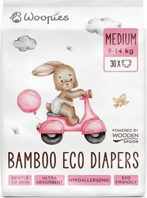 Zdjęcie produktu dla Pieluszki dla niemowląt Woopies MEDIUM (9 - 14 kg) ECO 30 szt