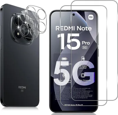Produktbild von 2X Schutzglas (Display + Kamera) für Xiaomi Redmi Note 15 Pro 5G Panzerfolie 9H