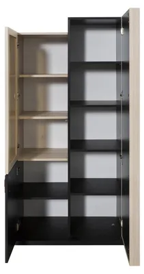 Image de Livres Étagère noire Chambre de jeunes Étagères Armoire en bois pour meubles Nouveau