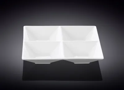 Image de Plat de service Wilmax 20 x 20 cm en porcelaine, blanc WL-992018/A