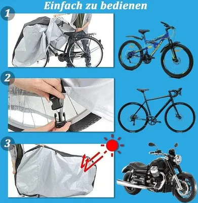 Produktbild von Famanu Fahrradhülle wasserdicht 210D Oxford-Gewebe - Mit Diebstahlschutzlöchern und Aufbewahrungstasche - Winddicht
