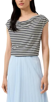 Productafbeelding van s.Oliver 2177025.02G1.48, Blouses, Dames, Zwart, Gestreept, Feestelijk, V-hals
